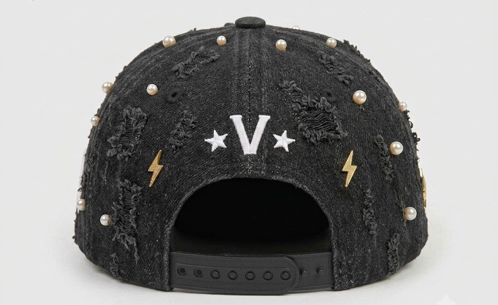 Gorra Denim Ripped – Black & Pearl Edition