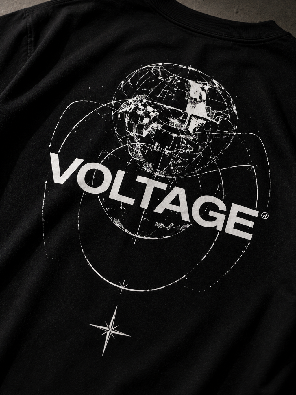 VOLTAGE SIGNATURE TEE — BLACK