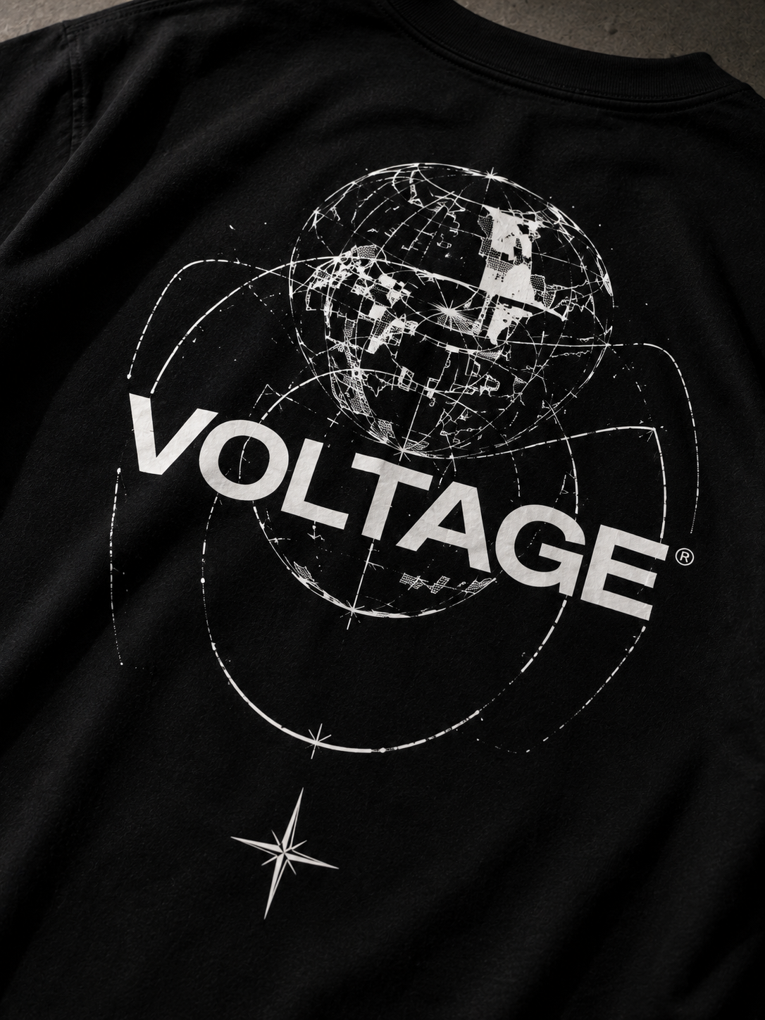 VOLTAGE SIGNATURE TEE — BLACK