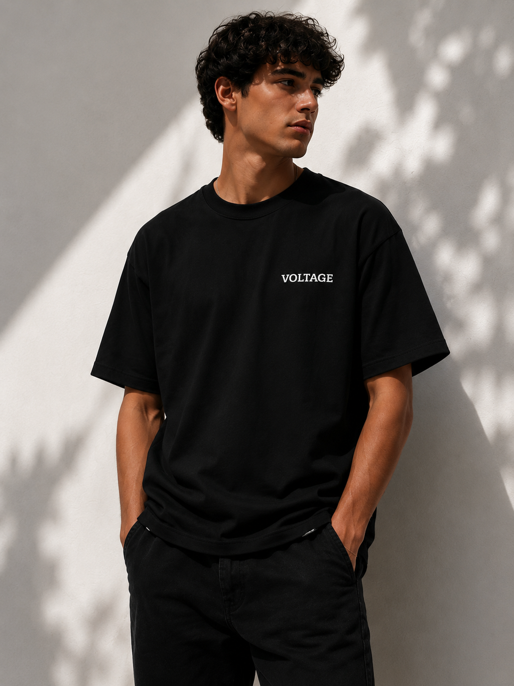 VOLTAGE SIGNATURE TEE — BLACK