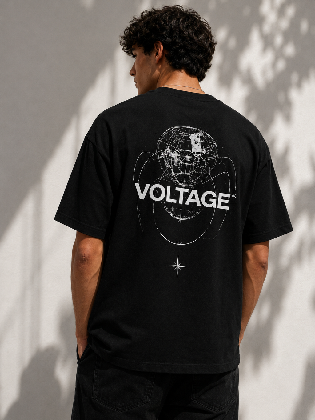 VOLTAGE SIGNATURE TEE — BLACK
