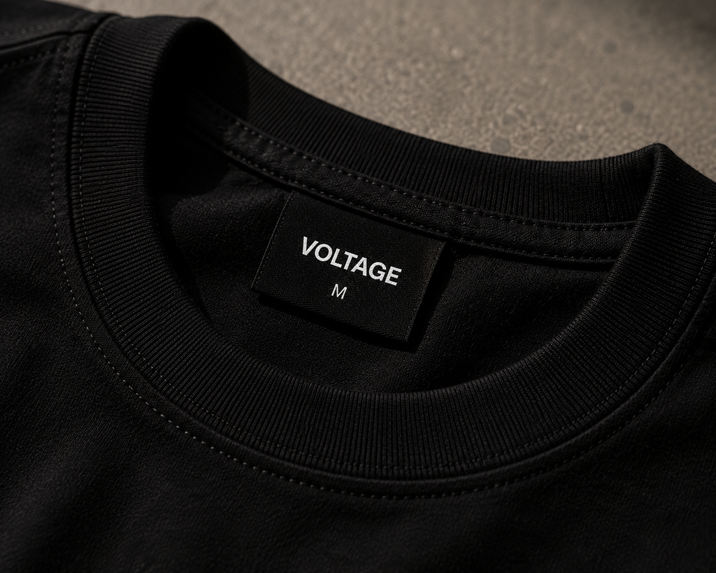 VOLTAGE SIGNATURE TEE — BLACK