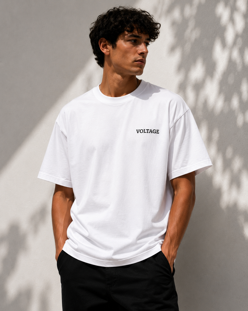 VOLTAGE SIGNATURE TEE — WHITE